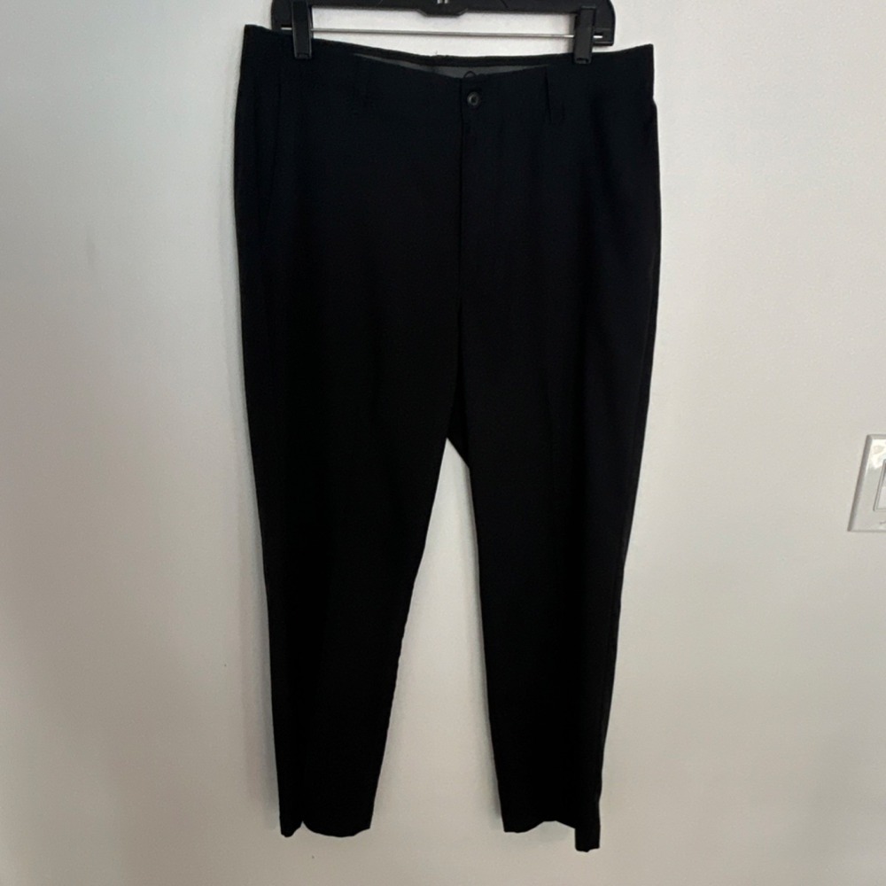 Pro‎ Tour Polyester Elastane Solid Black Pants Men's 34 Button Zip Closure Golf